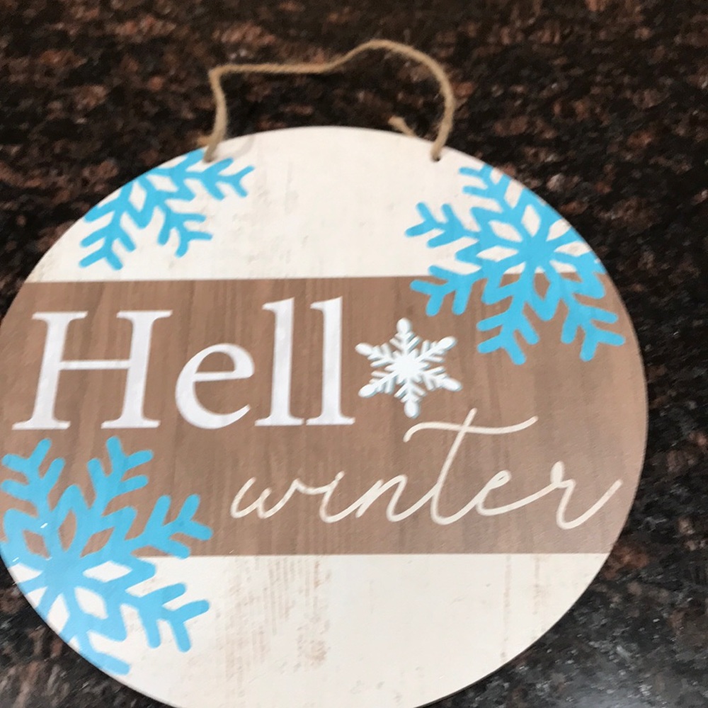 Hello winter sign